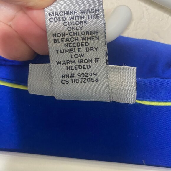 Catherens Button Down Tunic Top Womens 2x Royal Blue Roll Tab Sleeve 22/24W Stre - Picture 3 of 11